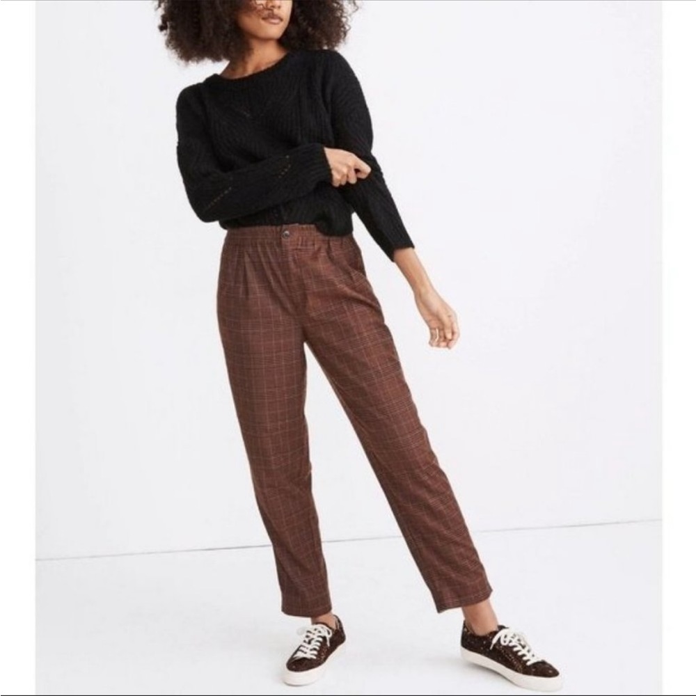 Madewell Plaid Flannel Track Trousers (sm)